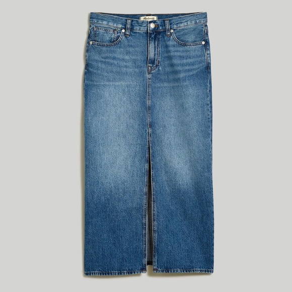 NWT Madewell Denim Mid-Rise Maxi Skirt in Pratt Wash - Picture 2 of 9